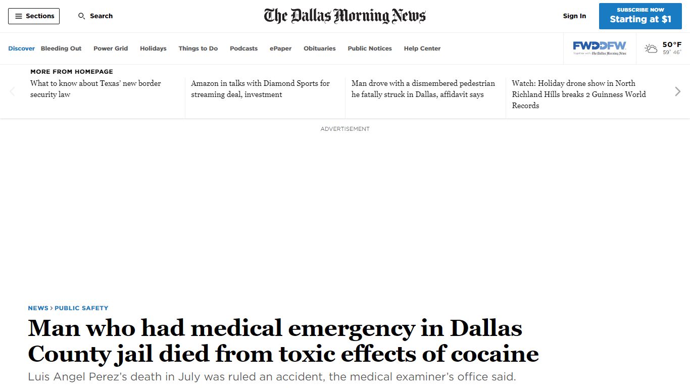 Man who had medical emergency in Dallas County jail died from toxic ...